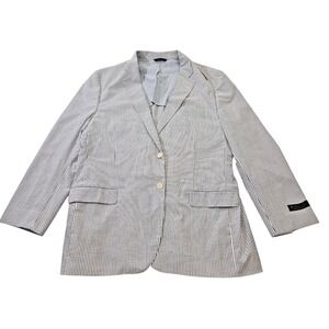 BROOKS BROTHERS Men's 48 Regular Madison Fit Stripe Seersucker Suit Coat Blazer